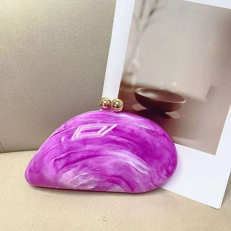 Marble Patterned Acrylic Shell Banquet Box High Quality Clutch Crossbody Bag