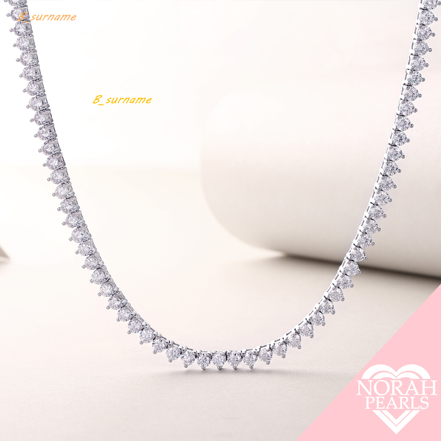 Moissanite Thick Tennis Necklace Chain in 45-55cm 925 Sterling Silver