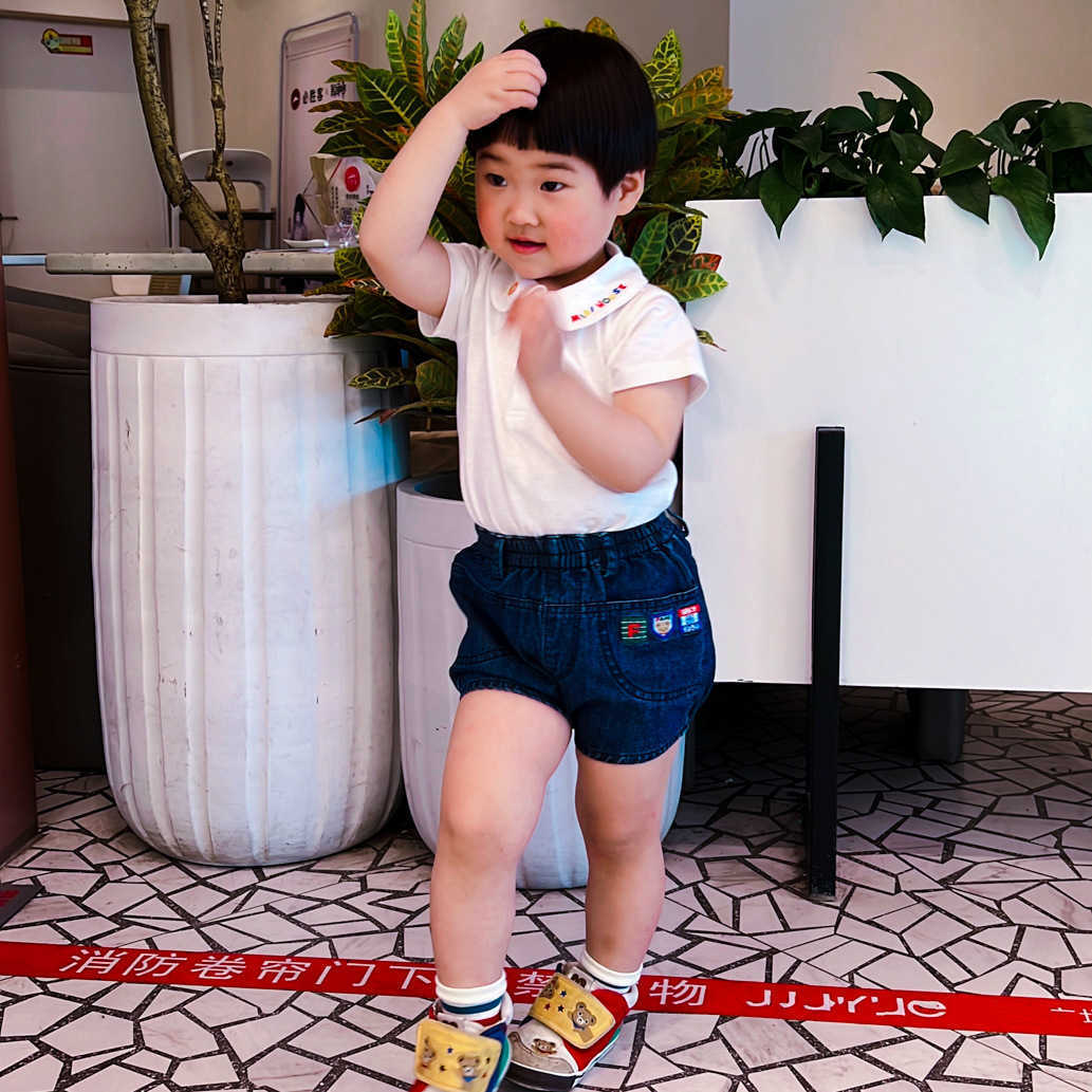 Summer Miki Heavy Industry Embroidered Shorts Cotton Cowboy Yellow Khaki Boys and Girls Butt Pants Cartoon Underwear Y250430ZGX7