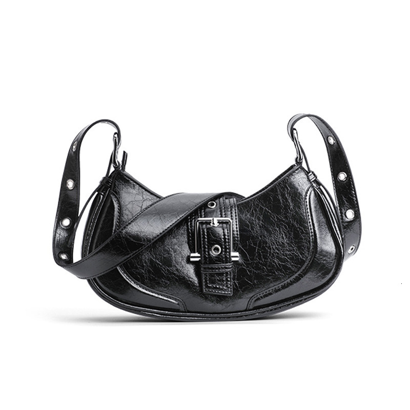 designer bag women's handbag summer 2025 new dark style spicy girl silver underarm bag single shoulder crossbody
