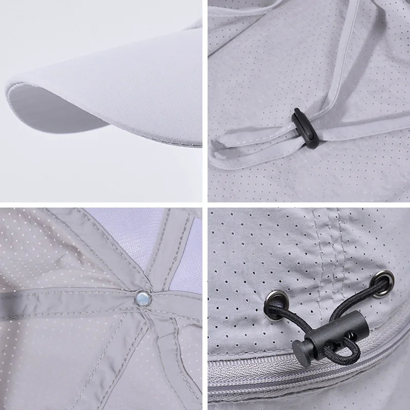 Quick-dry Sun Hats for Men Women Detachable Shawl Neck Protection Adult Baseball Cap Outdoor Spring Summer Hat for Teenagers 250430