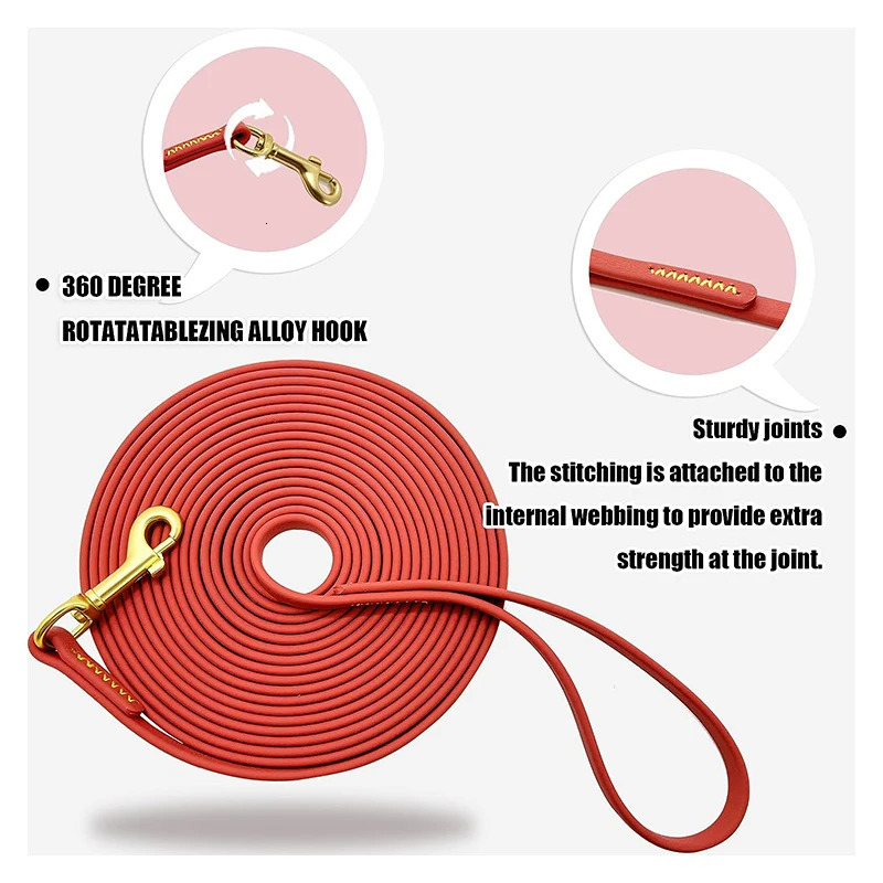 Dog leash long PVC pet leash 6M 9M easy to clean waterproof training strap suitable for large medium and small dogs 250427