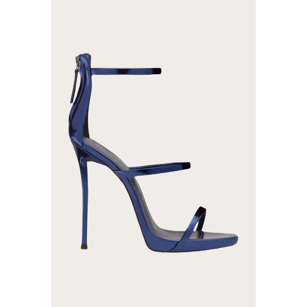 New Fashion One Word Belt Pointed Sandals Zipper Sexy Ankle Strap High Heels Woman Open-Toe Women Shoes