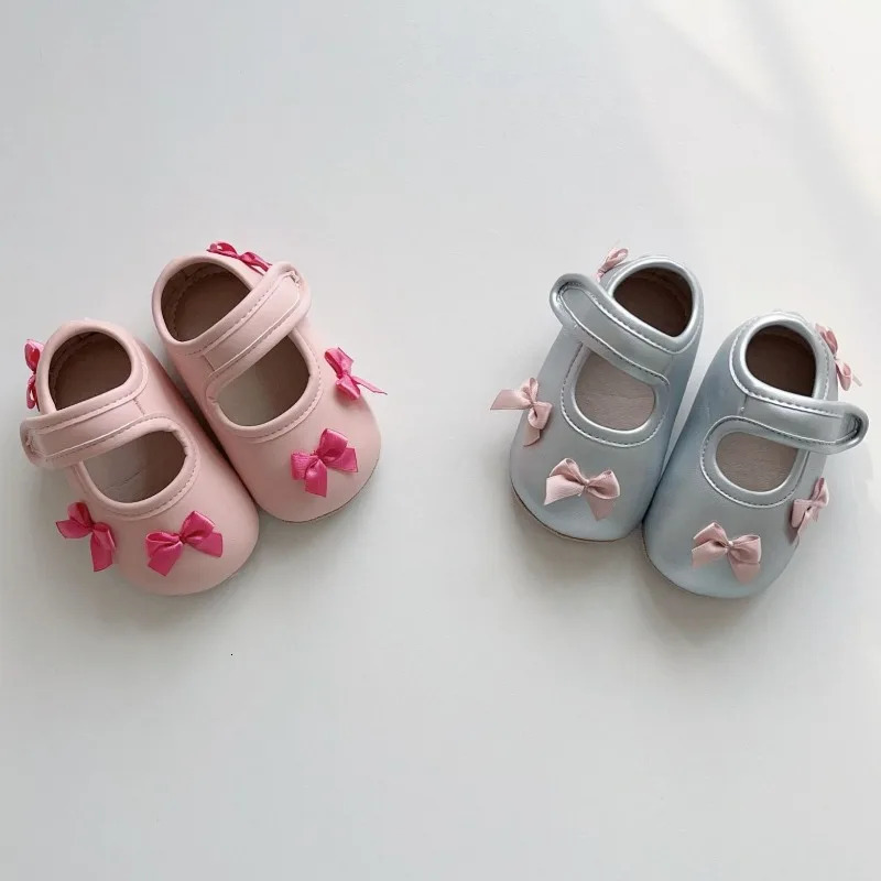 Baby walking shoes girls spring bow childrens anti slip soft soled shoes fashionable princess dress shoes 250430