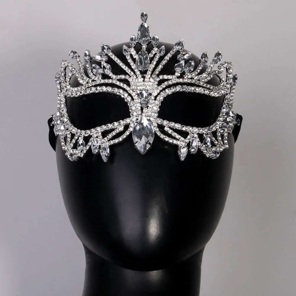 Crystal Mask Full Face Costume Women Decorations Birthday Rhinestone Fashion Club New Hair Jewlery Wedding Accessories Carnival
