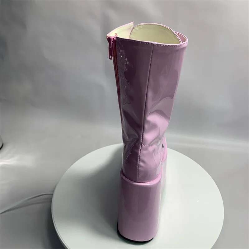 Punk Platform Strappy Chunky Sandals Solid Thick Summer Boots Sexy Party Women Shoes Metal Button Fashion Shallow