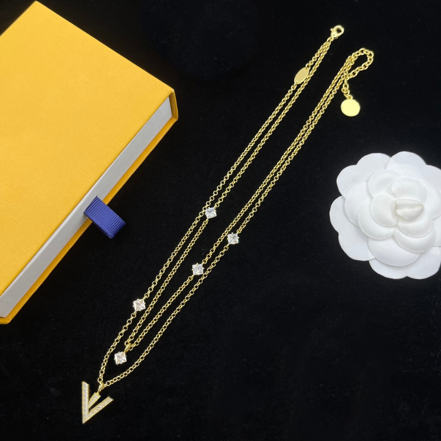 Necklace Designer High Quality Titanium Steel Gold Jewelry Fashion Designer Necklace Gift Mens Womens Long Letter Chains Necklaces Golden Chain Jewlery Party