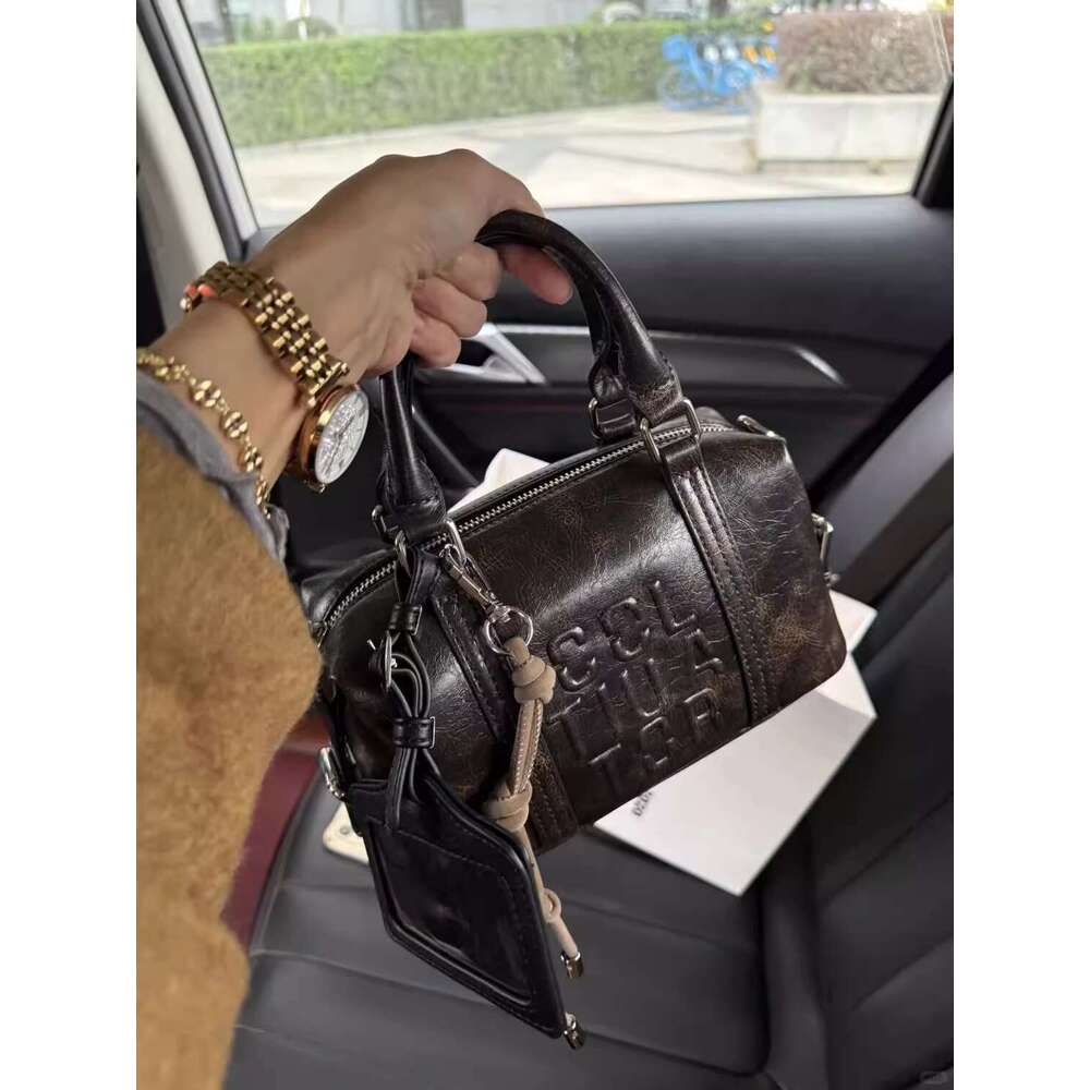 Autumn and winter niche versatile Maillard handbag crossbody Boston pillow 2025 trendy fashion small square bag
