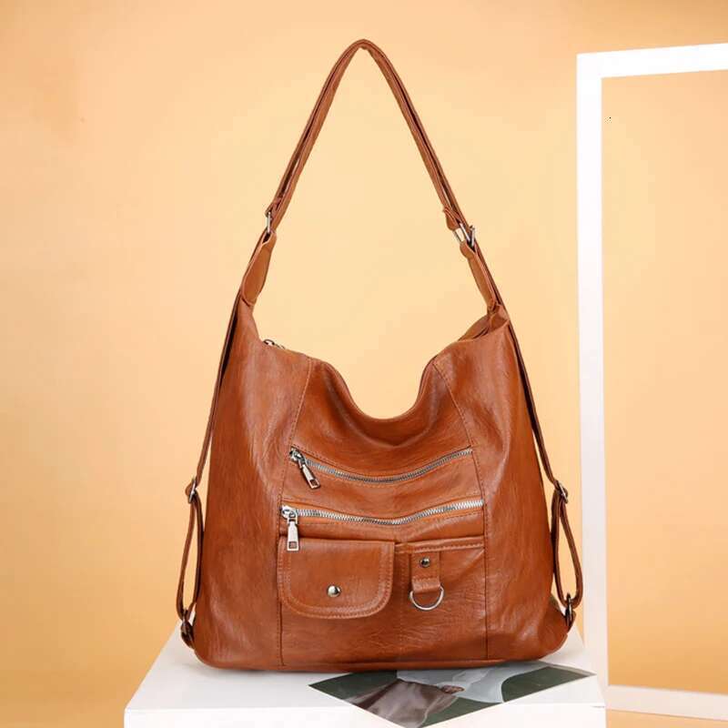 Street Retro Fashion Trend Women's Shoulder Crossbody Bag Zipper Large Capacity Travel Purse And Handbag Casual Backpack