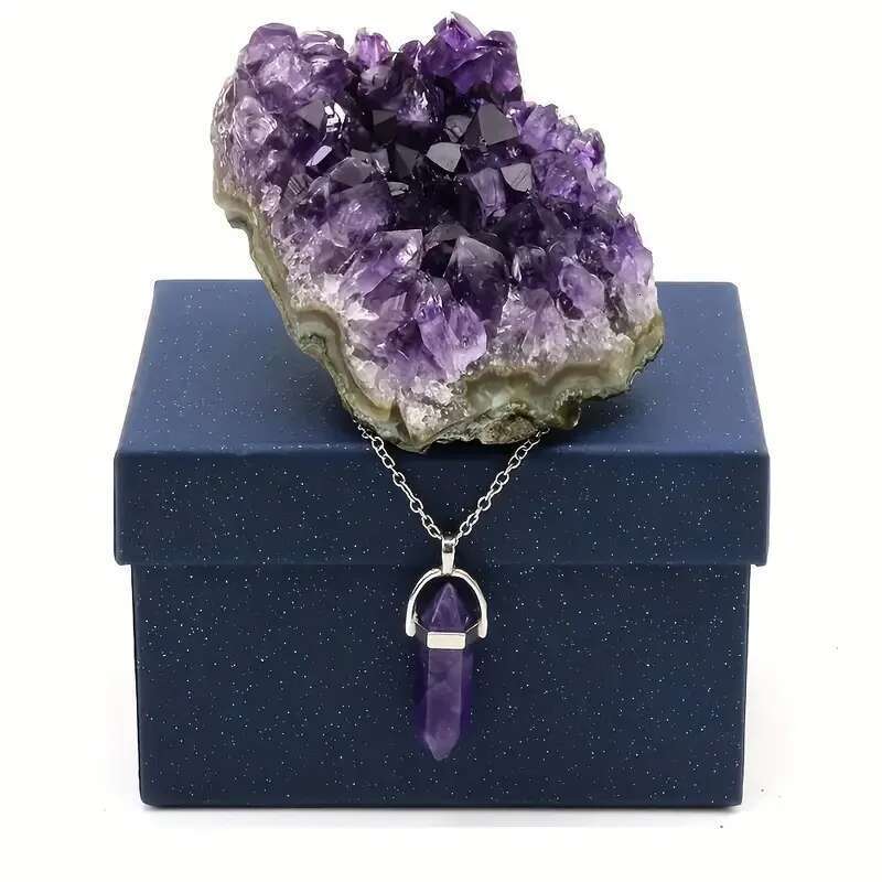 2-Piece Natural Stone Amethyst Set - Alleviates Worries Brings Wealth, Ideal Gift For Family And Friends