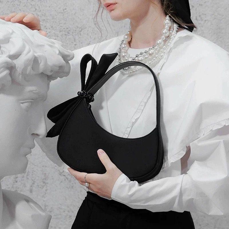 designer bag Bag for women 2025 new niche design bow crescent premium texture handbag crossbody bag versatile Handbag
