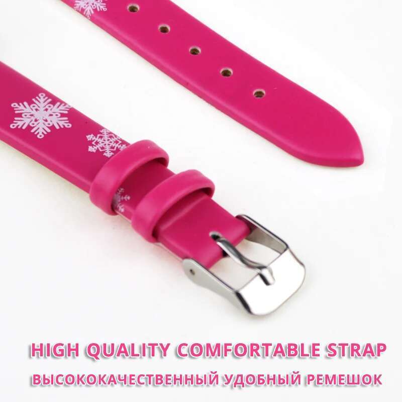 New Princess Elsa Girls Watches Leather Strap Cute Children Cartoon Wristwatches Gifts For Kids Girl Frozen Clock