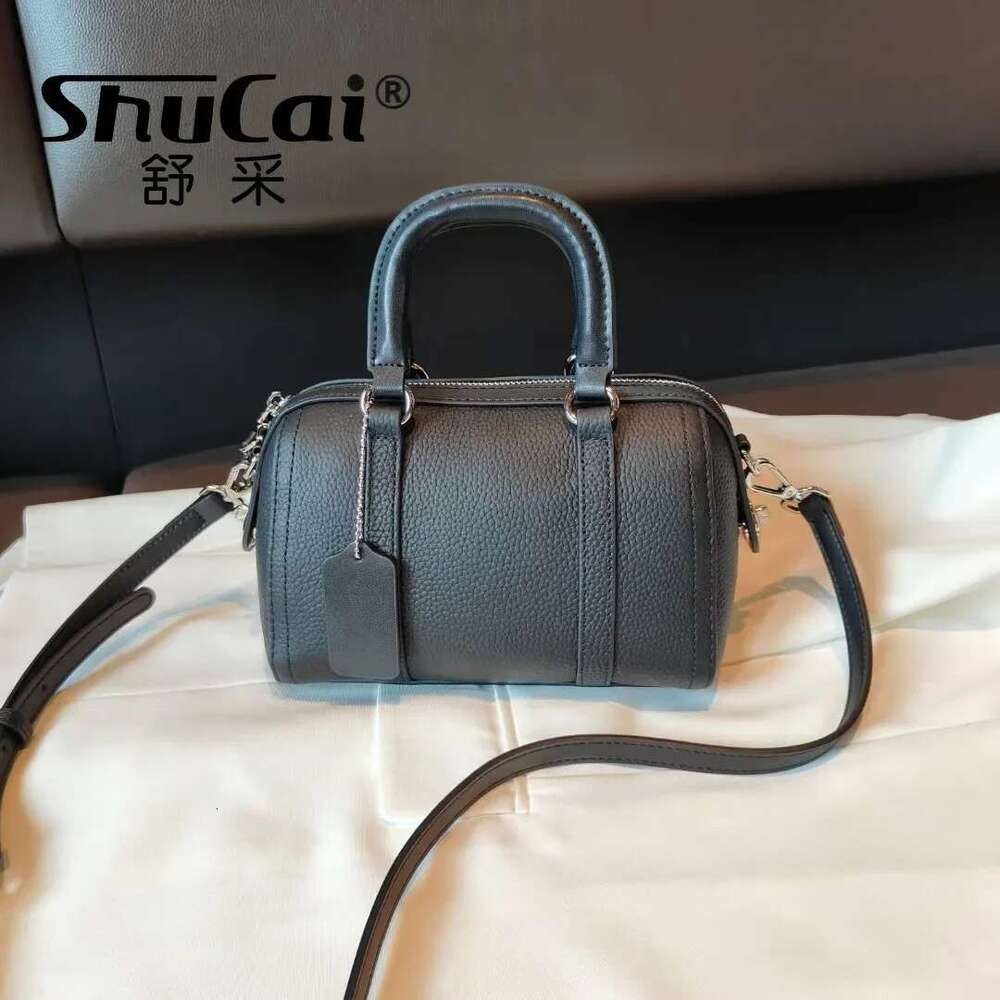 Genuine Leather Women's Boston Pillow Shoulder Crossbody Head Layer Cowhide Colorblocking Designer Bag For WomenNew