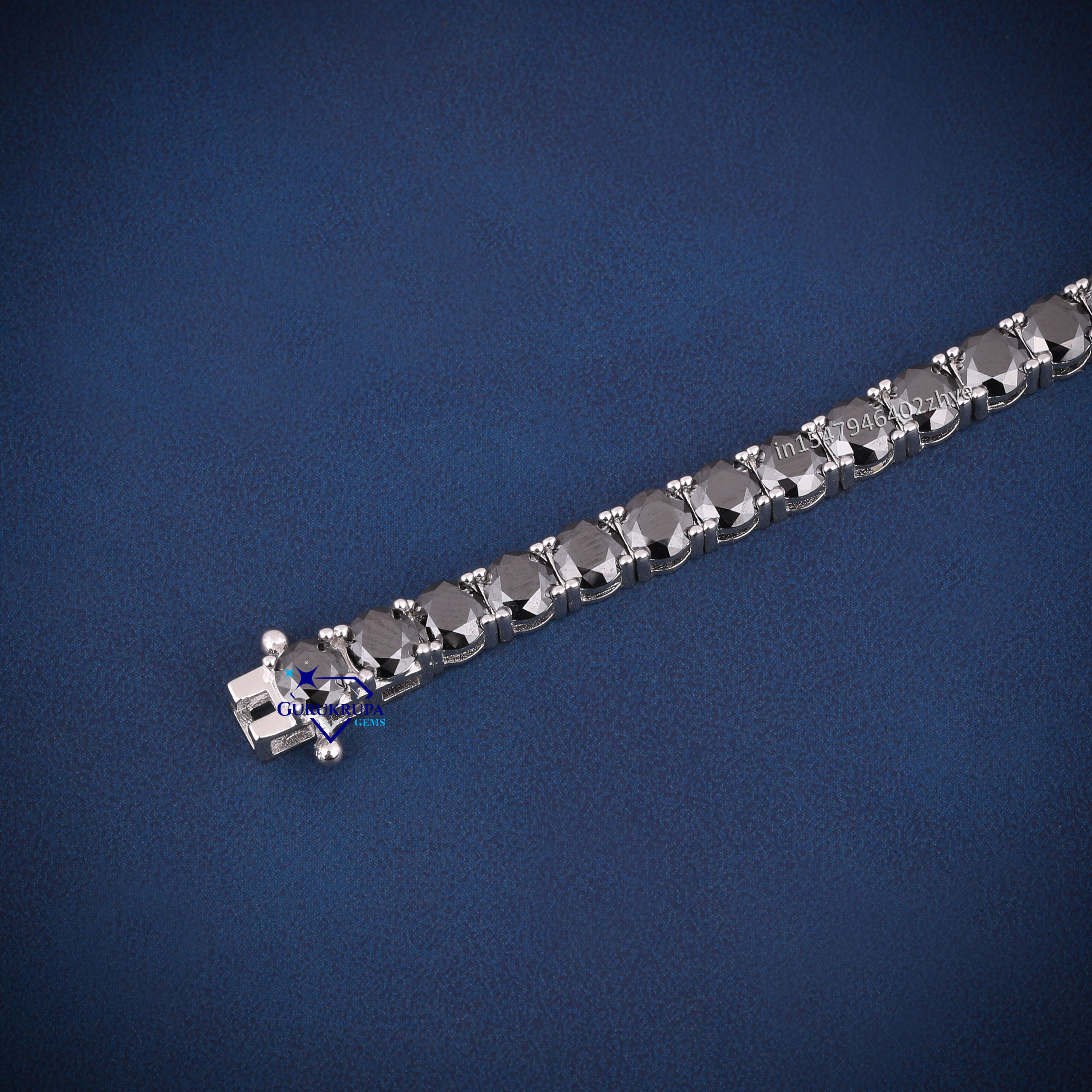 luxurious 4 MM Black Moissanite Diamond Tennis Bracelet Passes Diamond Tester 925 Sterling Silver VVS Clarity For Women