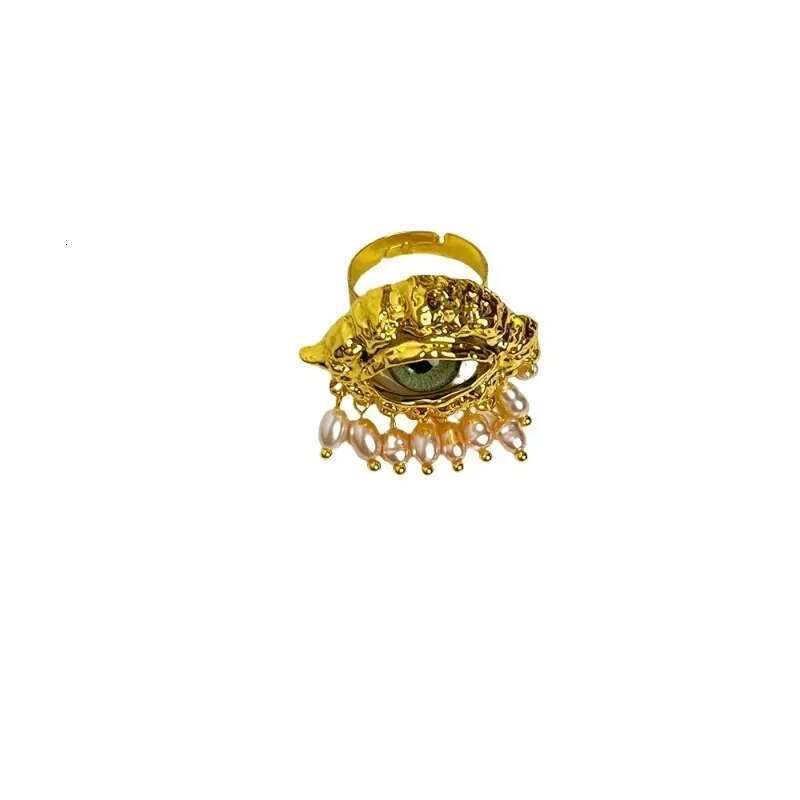 Modern Jewelry European And American Design Simulated Pearl Eye Styling Rings For Women Female Gifts Exaggerative Accessories
