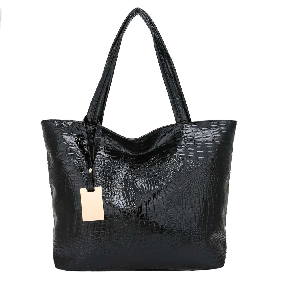 Brand Fashion Casual Women Shoulder Sier Gold Black Crocodile Handbag PU Leather Female Big Tote Bag Ladies Hand Bags Sac Bag