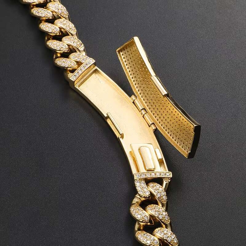 Factory Directly Jewelry Iced Men Fashion 10mm CZ Cuban Chain Hip Hop Jewelry Bling Necklace Hiphop Cuban Link Chain