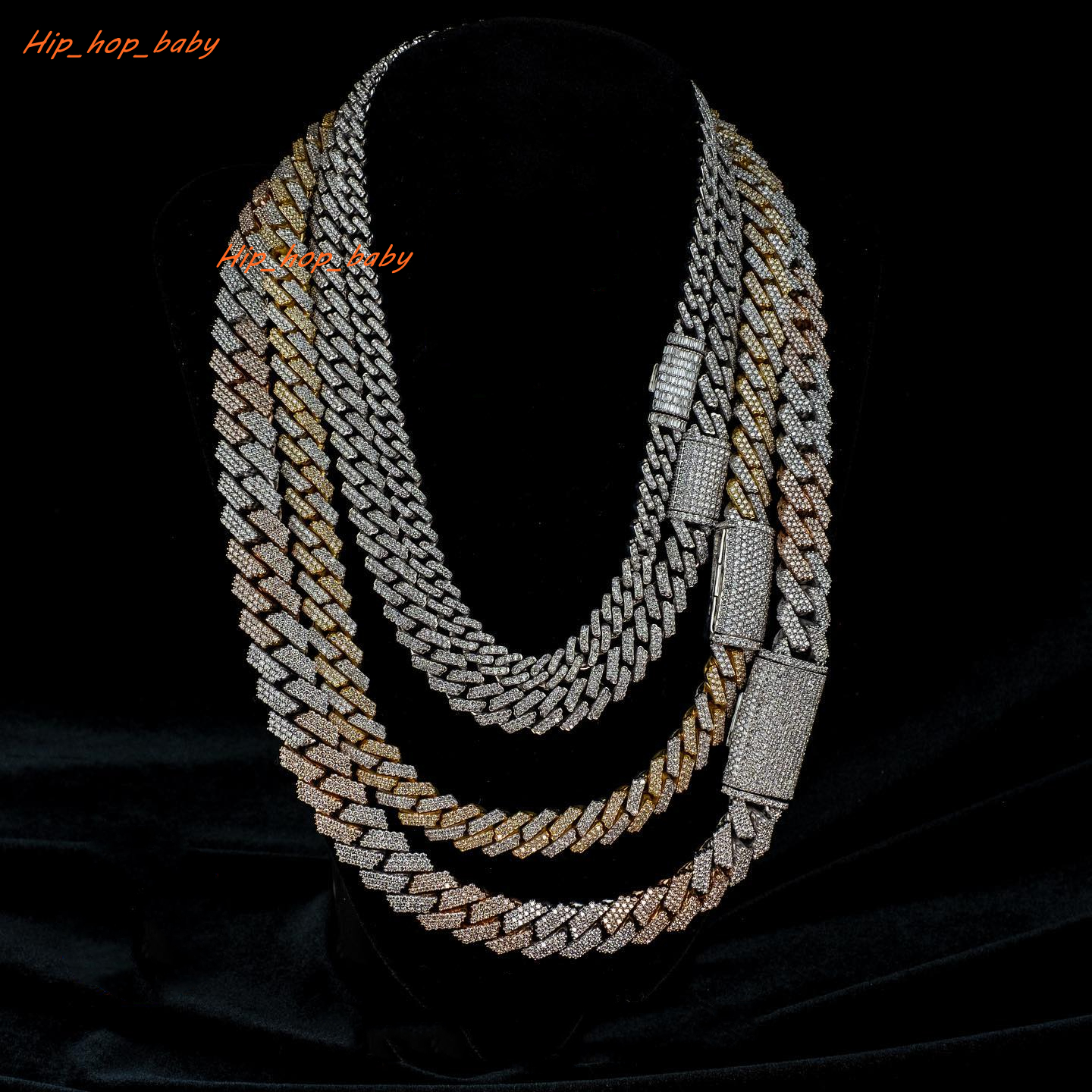 Bling Hiphop 12mm Vvs Moissanite Cuban Chain Men 925 Silver Passed Diamond Tester Moissanite Cuban Link Chain