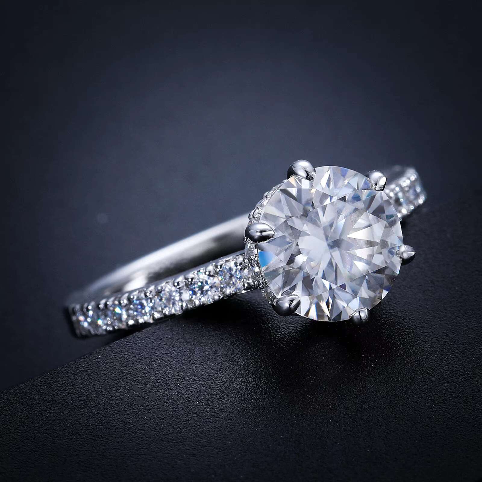 For Women Men Lab-grow Diamond Ring Jewelry Gifts 925 Sterling Silver White Princess Cut Moissanite Ring Necklace Earrings