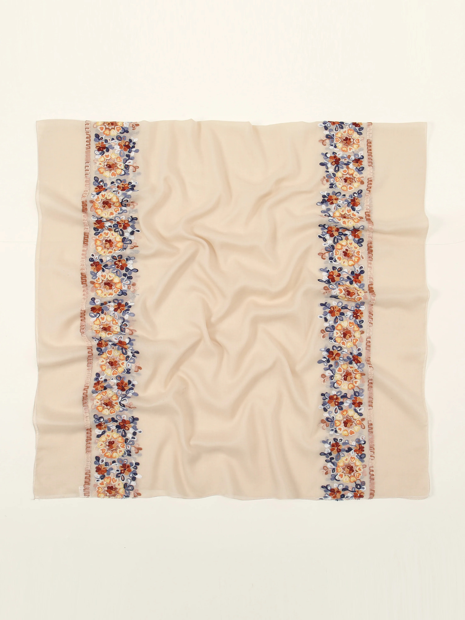 Soft Cotton Hijab Scarf Embroidery Floral Shawls For Women Muslim Solid Pashmina Autumn Wraps Headband 180*90cm 250430