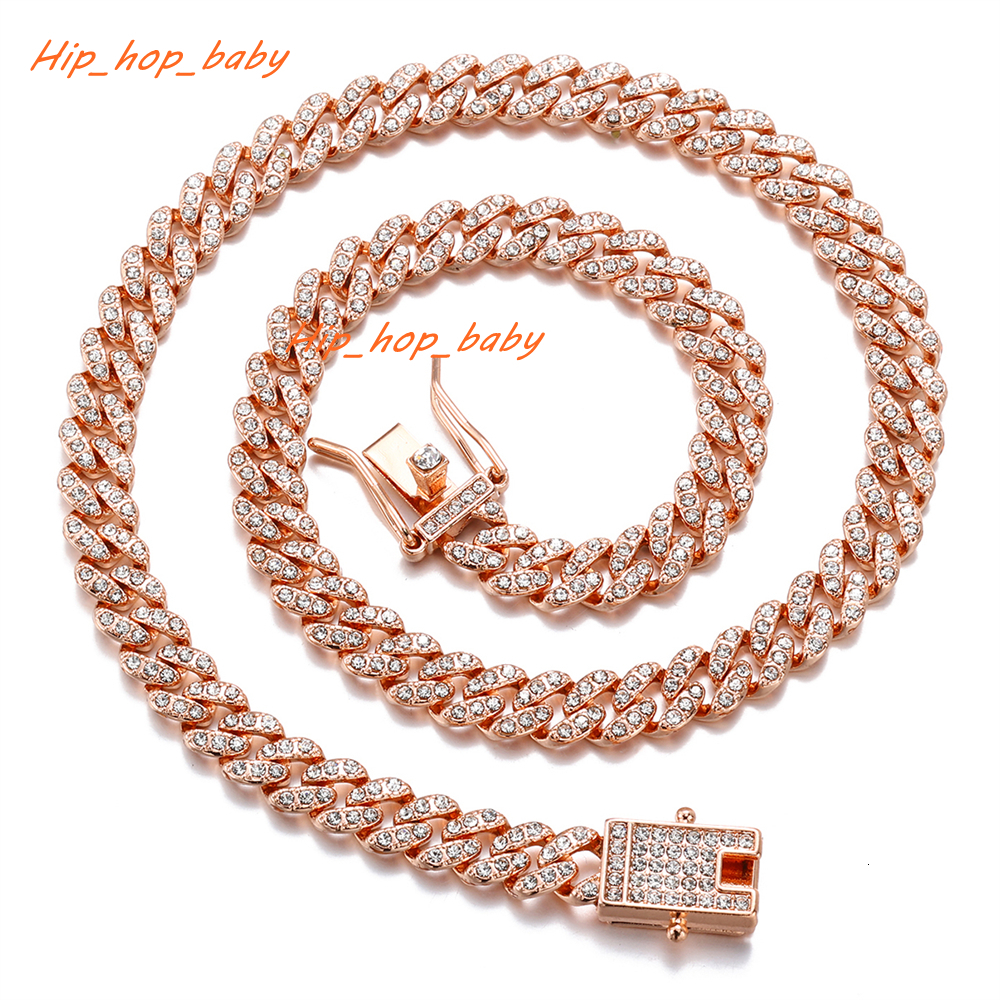 TikTok Viral Layered CZ Chains Set 8mm 18 Iced Out Bling Cuban Chain Necklace Hiphop Jewelry for Man Woman