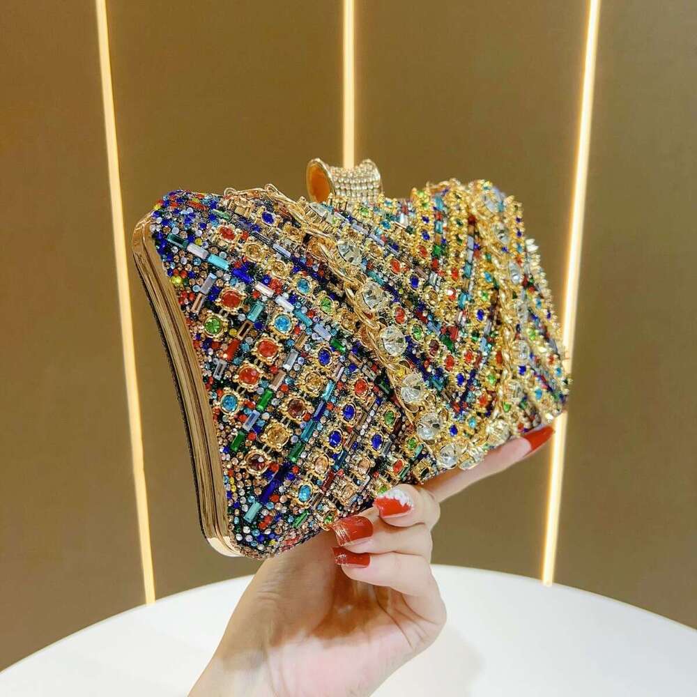 Dinner Bag New Dress Celebrity Water Diamond Handheld Qipao Small Single Shoulder Crossbody Evening Bag Women S Handbag KQ