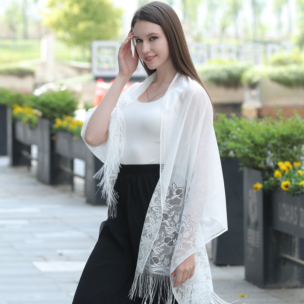 K591 Sweet lace shawl female bride bridesmaid cheongsam dress shawl daily casual scarf dinner shawl dual-purpose female