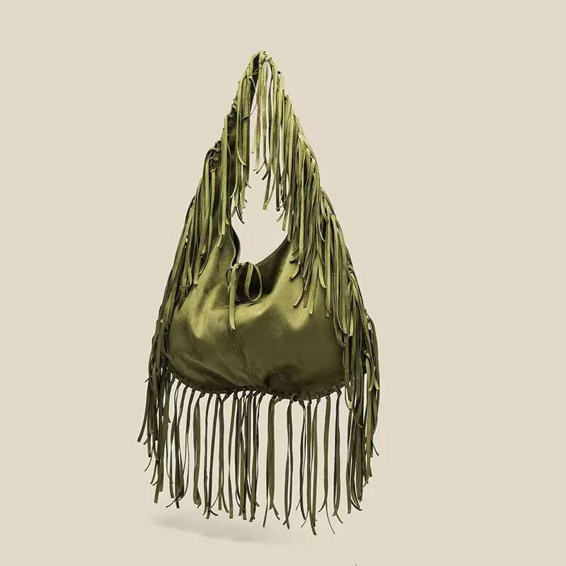 Ladies' Shoulder Large Capacity Tassel Retro Dumpling Minimalist Crossbody Bag 2025 New High-Quality Fashionable