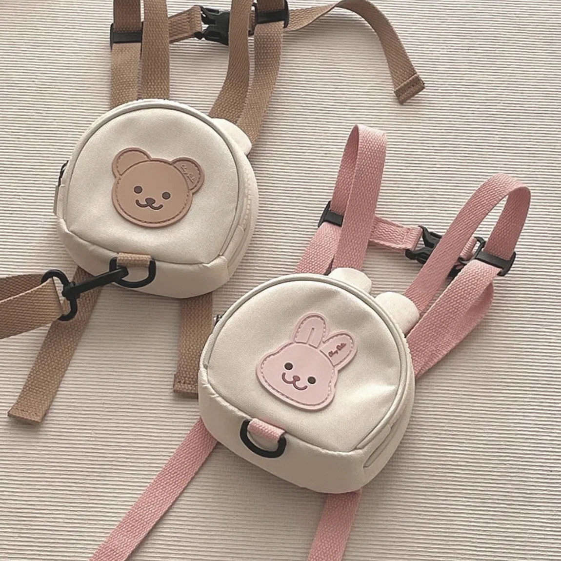 Canvas baby backpack kindergarten backpack bear rabbit Korean anti loss childrens backpack girl boy childrens backpack travel 250430