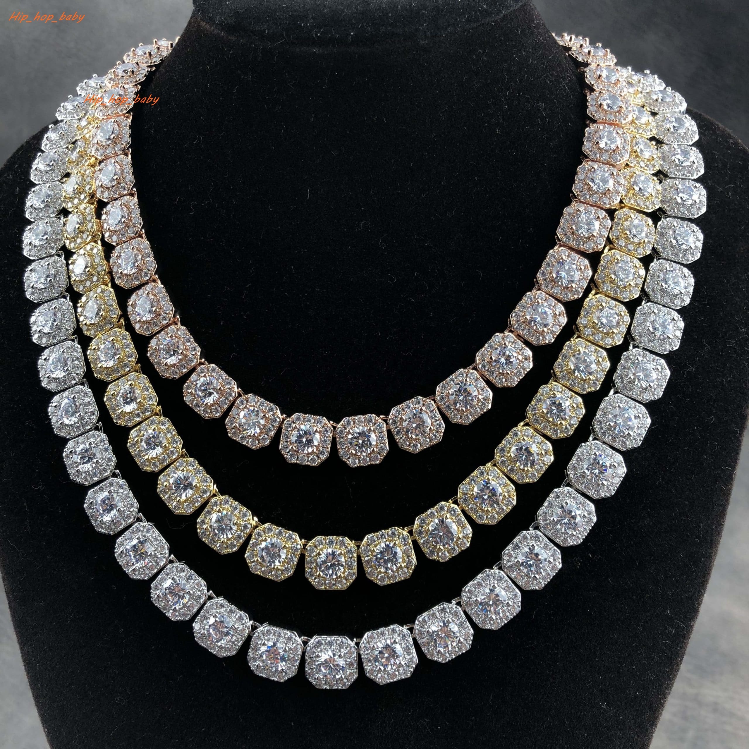New Fashion Jewelry Top Quality Ice Out D White Color VVS Moissanite 925 Sterling Sliver Tennis Chain Customized for Women Men