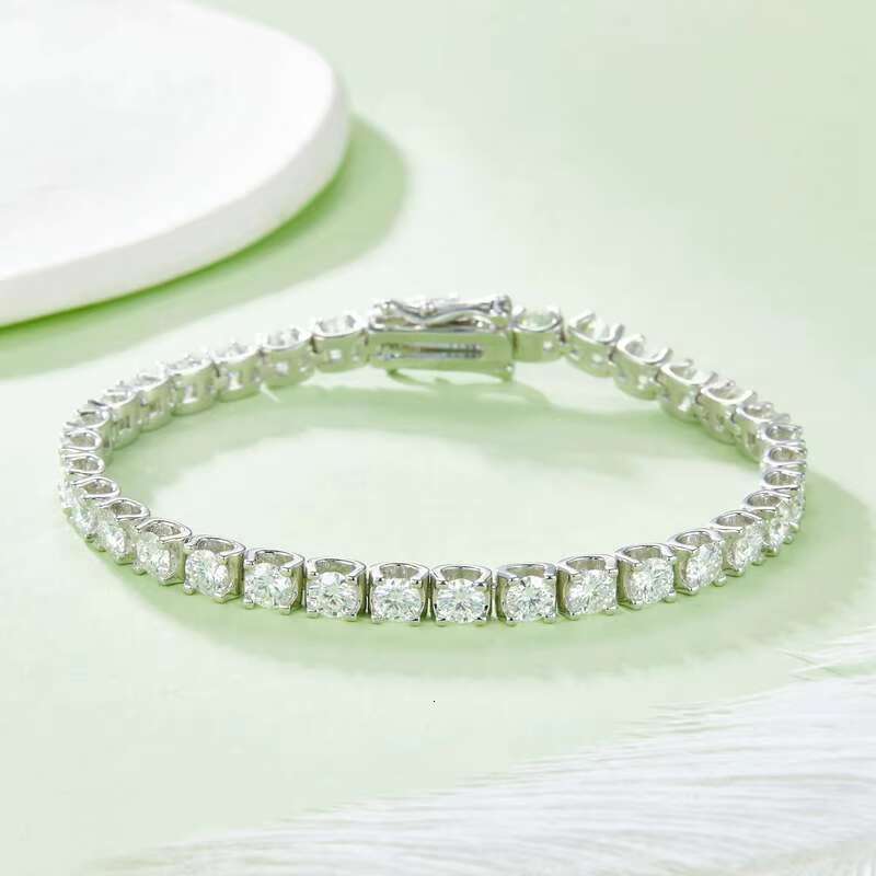 Tennis Chain Fashion Jewelry Mosanite 925 Silver VVS Moissanite Diamond Tennis Bracelet for Women Men