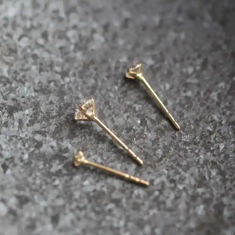 GOLDtutu 14K Gold Crystal Earring for Women Mini Dainty Simple Style Small Stud Earrings Jewelry Gift kj50 250420