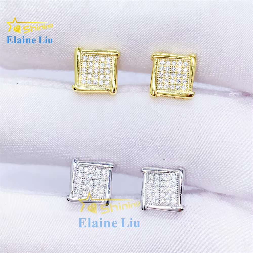 Pass Diamond Tester Fashion Wholesale Jewelry Luxury S925 Sterling Silver Vvs Moissanite Stud Earrings