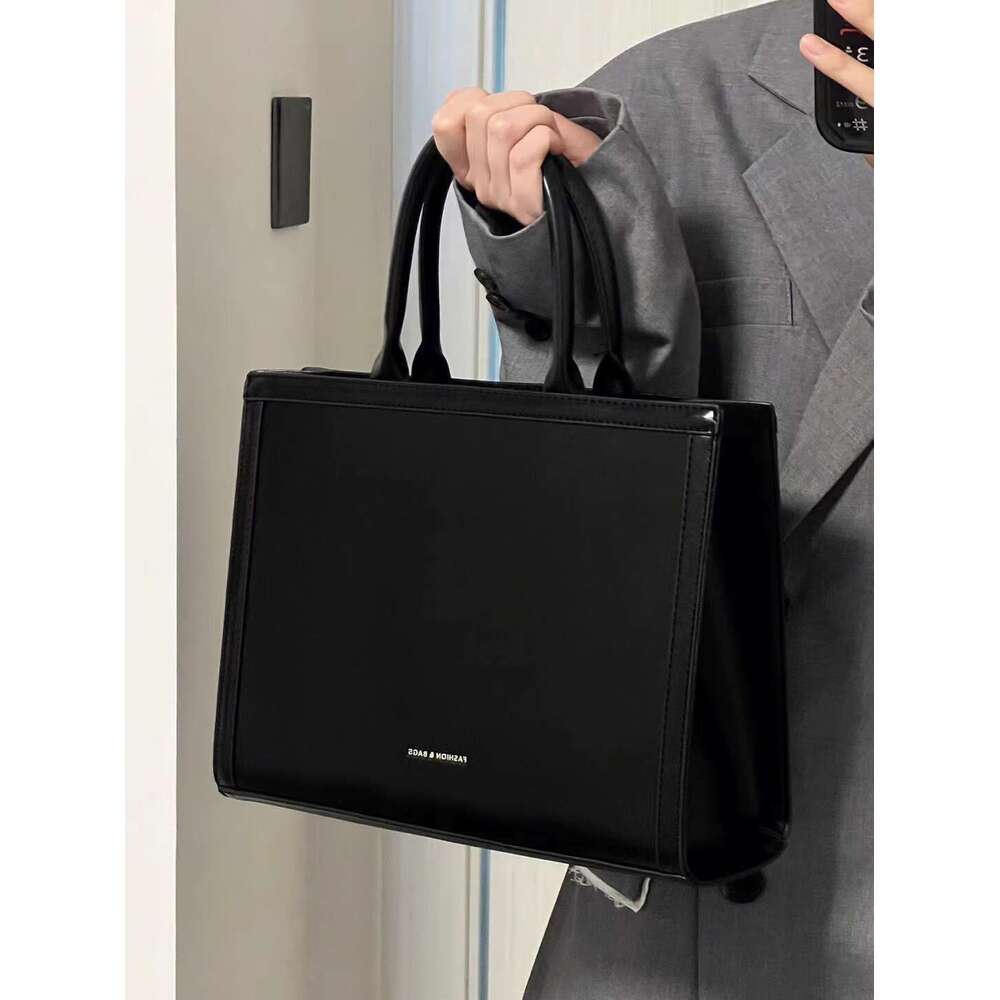 Korean ins minimalist tote with premium texture for class commuting, office handbag, shoulder bag, crossbody bag