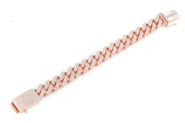 16mm Miami Cuban Link Real Diamond Bracelet Full Iced Out Bling Charm HipHop Jewelry for Men Cuban Bracelet For Wholesale Price