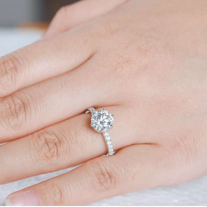 For Women Men Lab-grow Diamond Ring Jewelry Gifts 925 Sterling Silver White Princess Cut Moissanite Ring Necklace Earrings