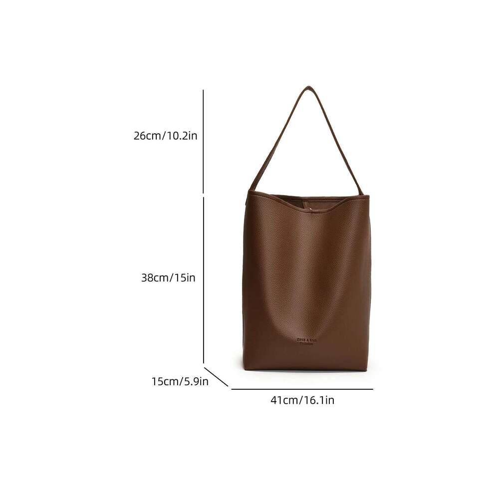 Simple high sense of fashion portable bucket large volume sub-package monochrome shoulder bag