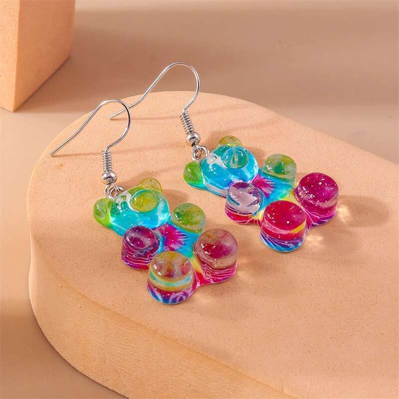 Cartoon Gummy Bear Drop For Women Animal Pendant Dangle Earrings Brincos Femme Girls Party Holiday Jewelry Gifts