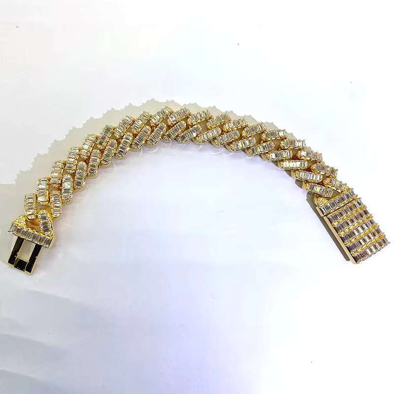 Hip Hop Bling Moissanite 925 Silver Bracelets Cuban Jewellery Bracelet for Women