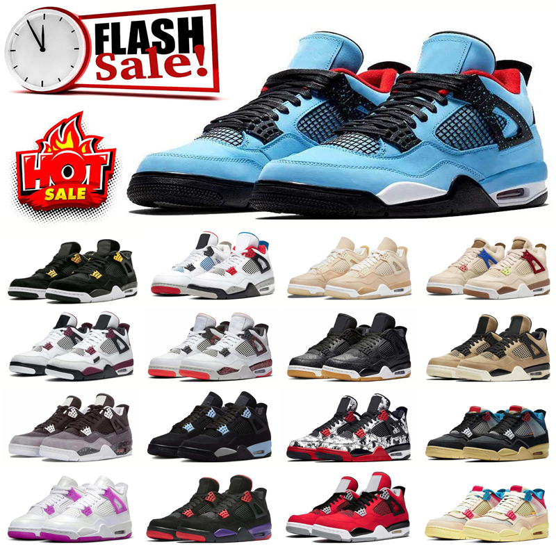4 Basketball Shoes Men Women Sneakers Trainers Outdoor Sports Sneakers Designer Sneakers Cushioning Fashionable and comfortable Hyper Violet Shimmer