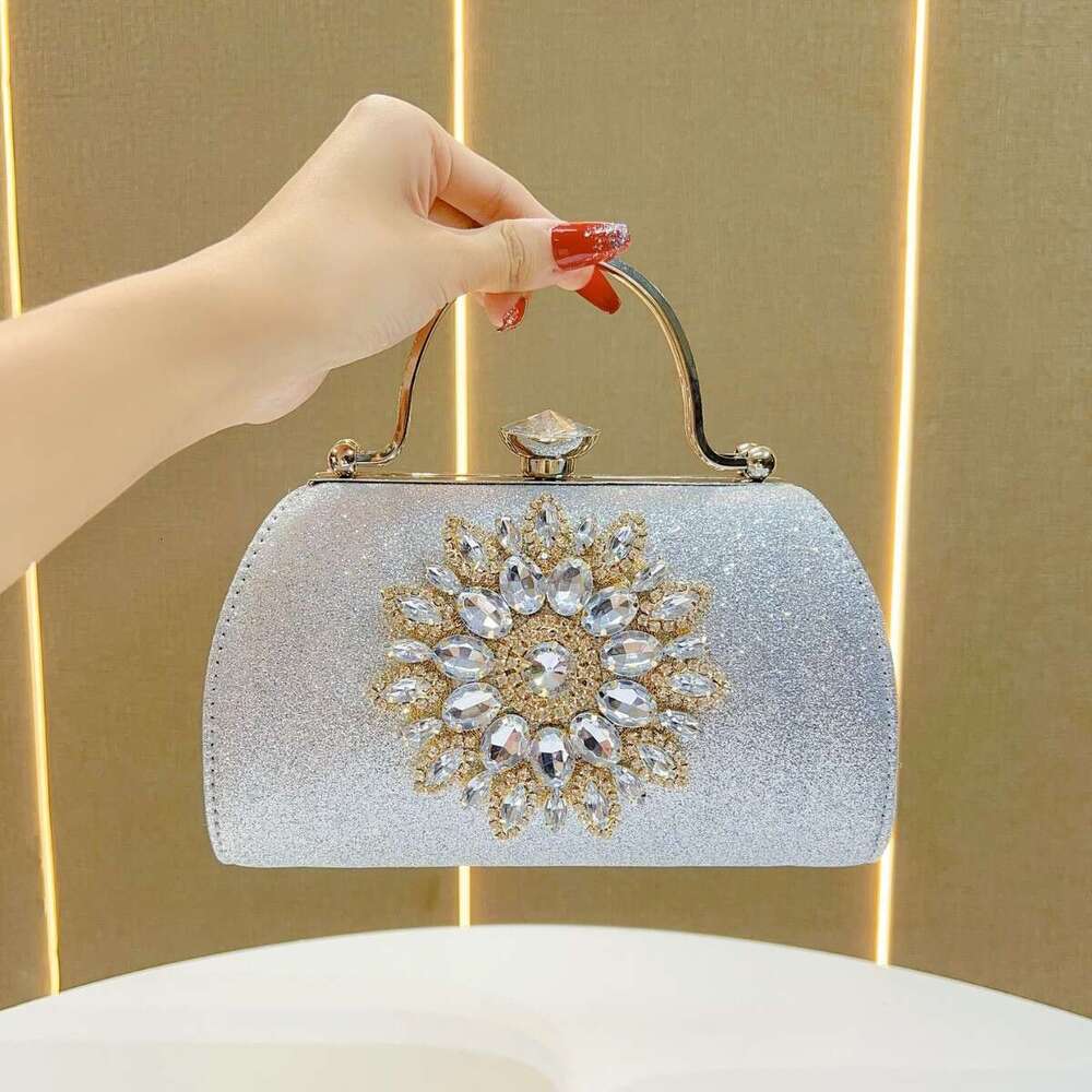 Dinner Bag New Box Banquet Full Of Water Diamond Inlaid Sunflower Women S Evening Dress Single Shoulder Crossbody Bag KQ