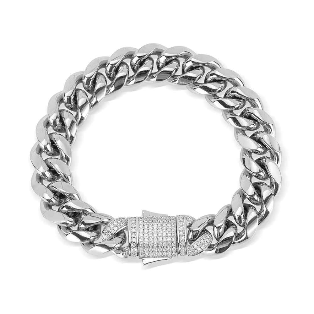 Personality Cut Moissanite Chain Necklace Stainless Steel Anti-rust Necklace