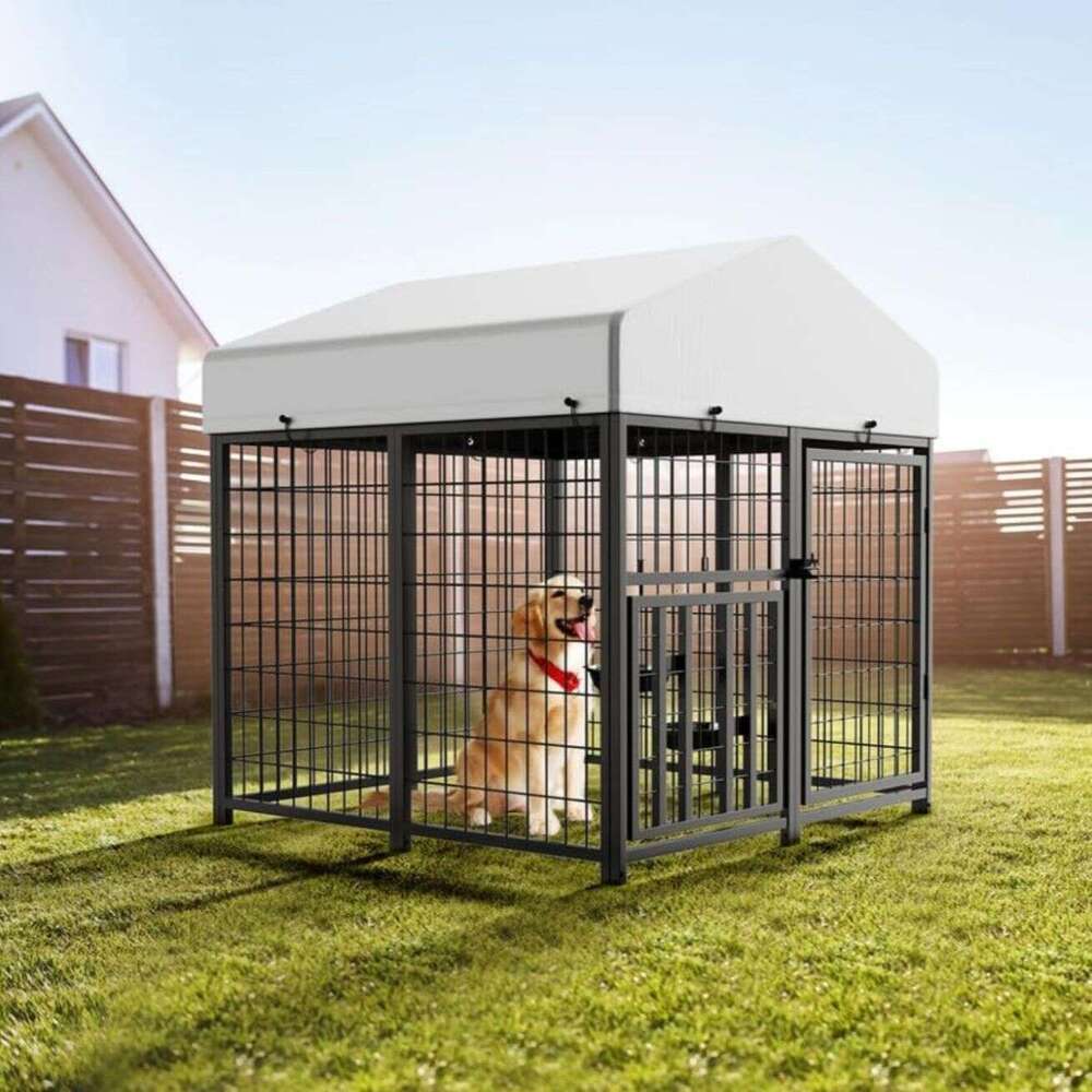 Large cage with roof, cage, windproof, rain proof, UV blocking, outdoor chicken, rabbit, dog shed, home