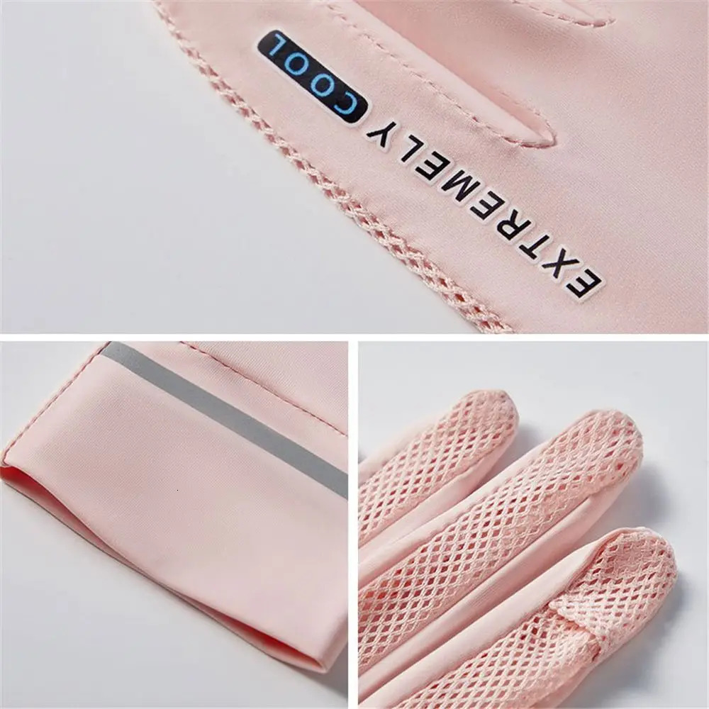 Womens Sunscreen Ice Silk Womens Summer Sunscreen Gloves Fashion Bicycle Driving Gloves Thin UV resistant Gloves 250428