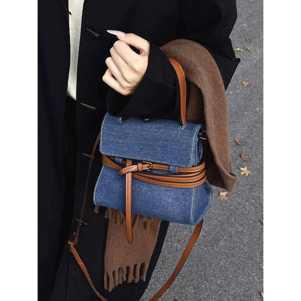 SUNNY BEACH Small Jeans Shoulder Bag Denim Blue Handbags Women Armpit Female Holiday Tote Brand Designer