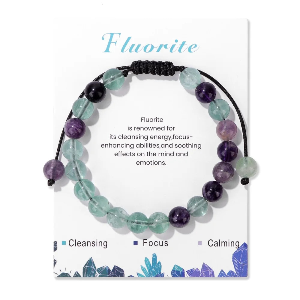 Adjustable Healing Amethysts Bracelets For Women Men Natural Stone 8mm Beads Braided Bracelet Stress Relief Anxiety Jewelry 250430