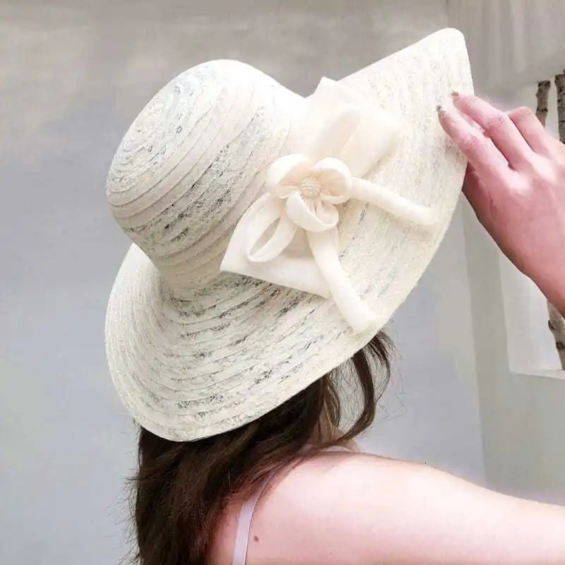 Summer womens hats beach hats seaside clothing facial coverings sun protection large brown sun hats foldable sun hats 250430