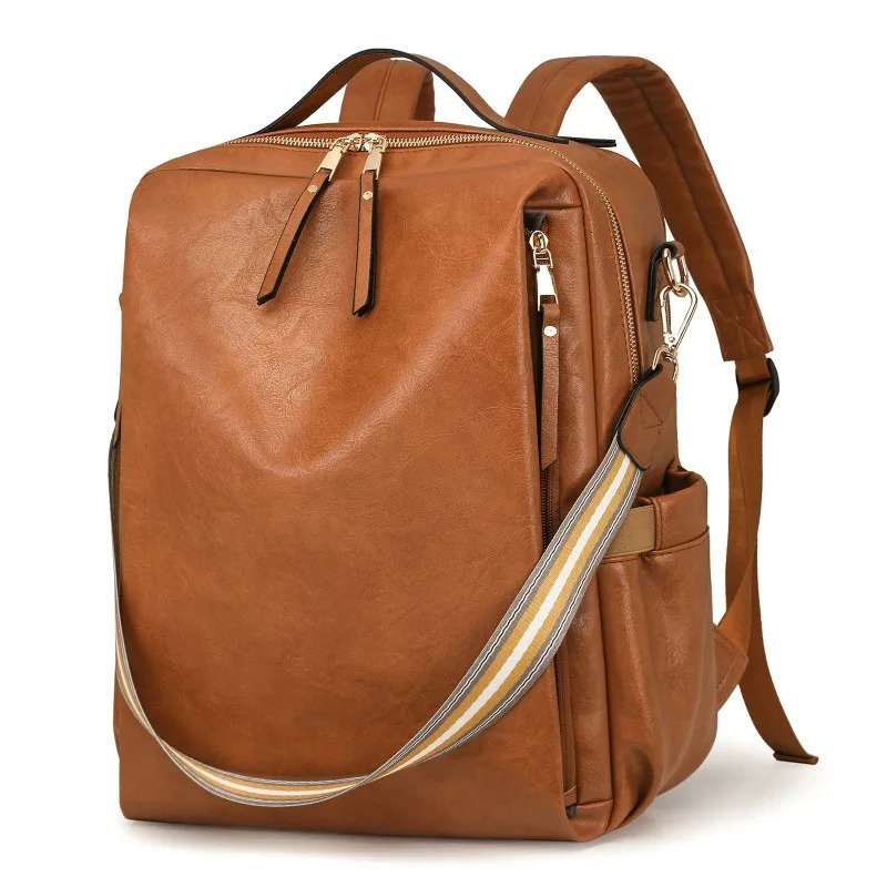 sellers Retro PU Leather Womens Bag - Retro Multi Pocket Shoulder Bag with Laptop Cover and Adjustable Shoulder Strap 250427
