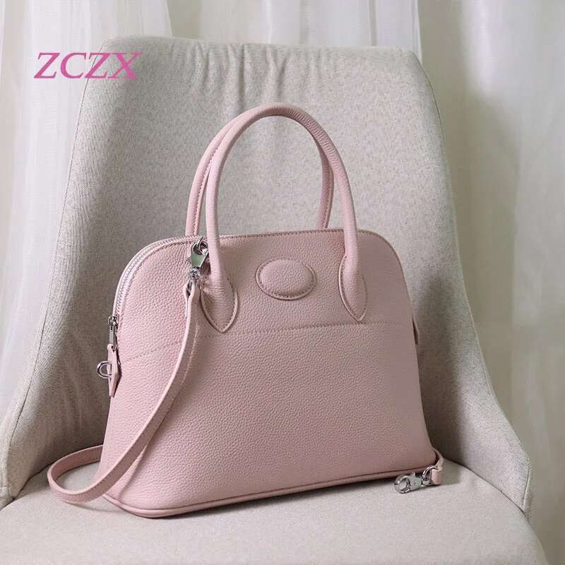 New top layer cowhide genuine leather shell women's handbag high-quality single shoulder crossbody bag