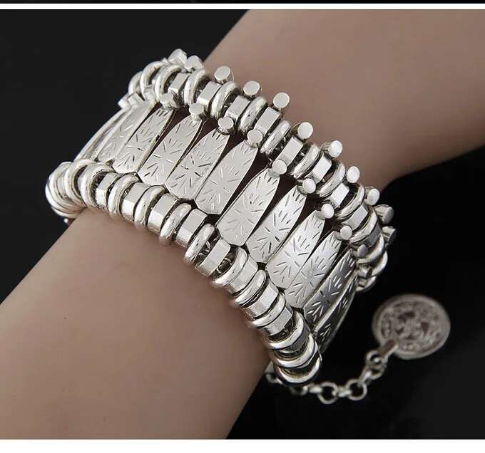 Gypsy Bohemian Coin For Women Metal Vintage Flower Statement Bracelets Festival Turkish Beach Jewelry Tribal Ethnic
